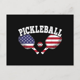 US Flag Pickleball Speler Pickle Ball Love Feestdagenkaart