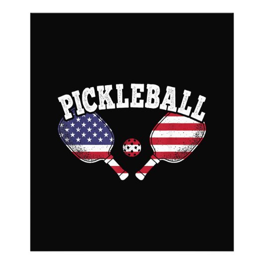 US Flag Pickleball Speler  Pickle Ball Love Foto Afdruk (Voorkant)