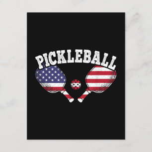 US Flag Pickleball Speler  Pickle Ball Love Informatiekaartje