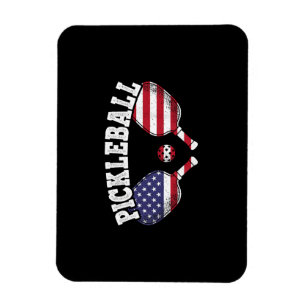 US Flag Pickleball Speler Pickle Ball Love Magneet
