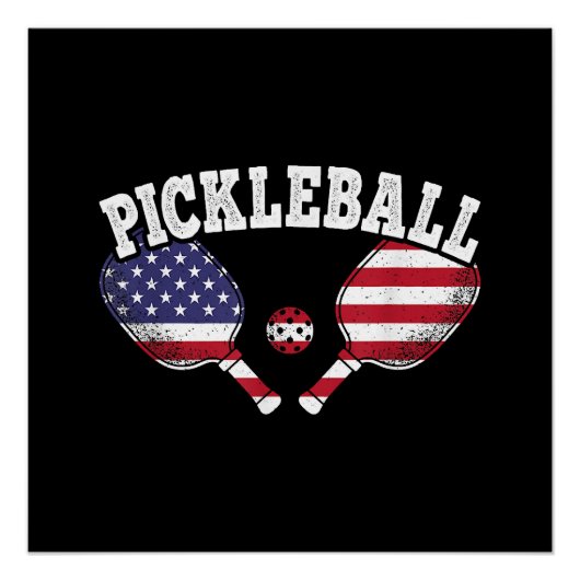 US Flag Pickleball Speler Pickle Ball Love Perfect Poster (Voorkant)
