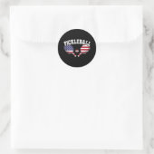 US Flag Pickleball Speler  Pickle Ball Love Ronde Sticker (Tas)