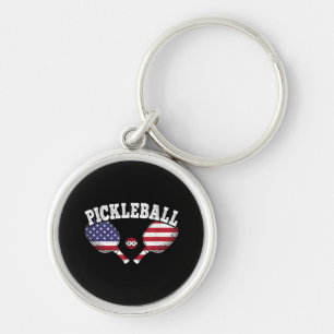 US Flag Pickleball Speler  Pickle Ball Love Sleutelhanger