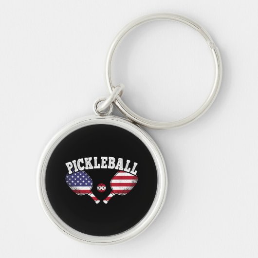 US Flag Pickleball Speler  Pickle Ball Love Sleutelhanger (Voorkant)