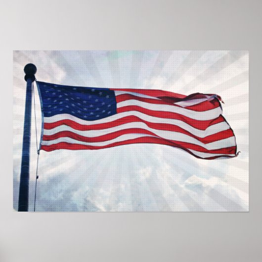 US Flag Pop Art Stripes Fotografische Art Print (Voorkant)