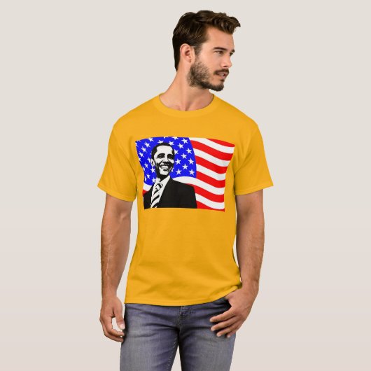 US Flag President Barack Obama Shirt (Voorkant volledig)