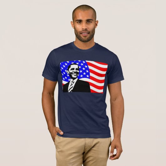 US Flag President Barack Obama Shirt (Voorkant volledig)