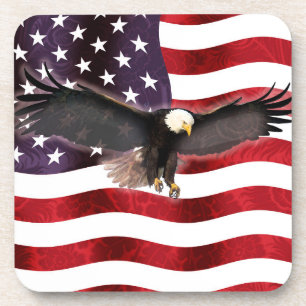 US Flag Proud Eagle Clipboard Muismat Bier Onderzetter