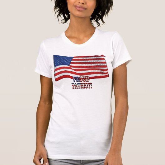 US FLAG & Proud Patriot Text Shirt (Voorkant)
