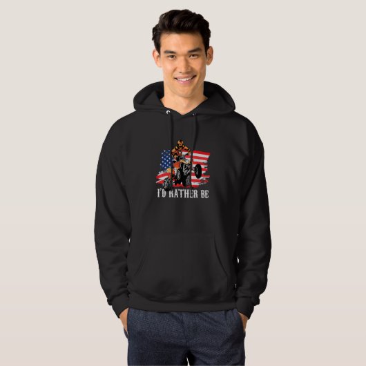 US Flag Quad ATV I´d rather be Hoodie (Voorkant volledig)
