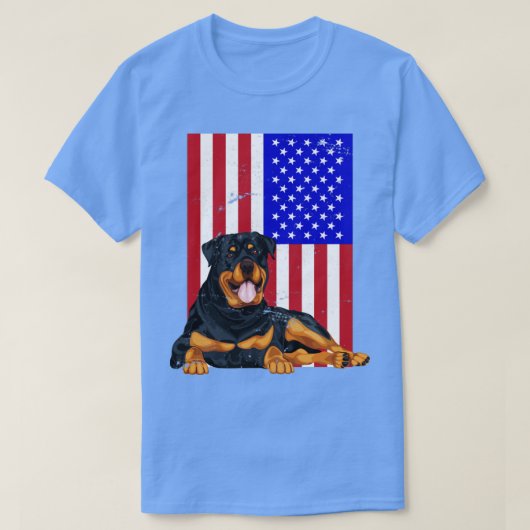 US Flag Rottweiler T-shirt (Design voorkant)