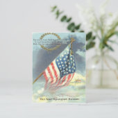 US Flag Ship Wreath Zee Memorial Day Briefkaart (Staand voorkant)