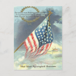 US Flag Ship Wreath Zee Memorial Day Briefkaart