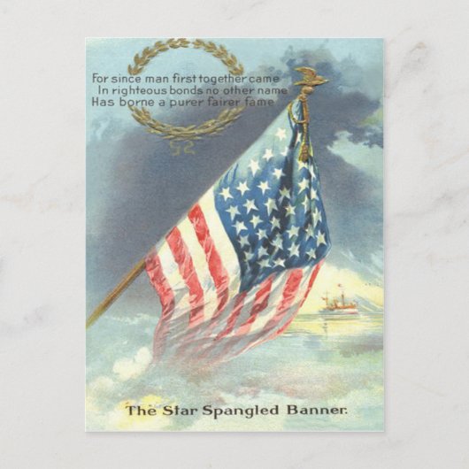 US Flag Ship Wreath Zee Memorial Day Briefkaart (Voorkant)