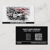 *~* US Flag Sneeuw Verwijdering Truck AP74 Rood Wi Visitekaartje (Voorkant / Achterkant)