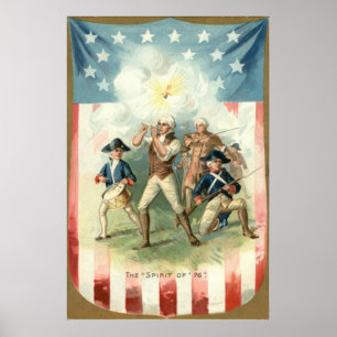 US Flag Spirit of 76 Soldier Drummer Boy Poster