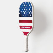 US Flag Stars and Stripes Personalized Pickleball Paddle (Links)