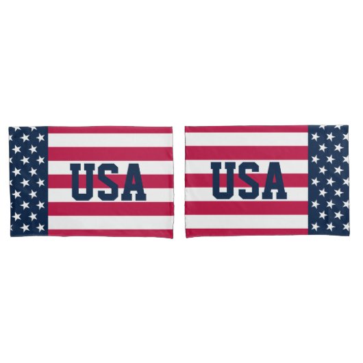 US Flag Stars and Stripes Pillow Hoesje Kussensloop (Voorkant-Set)