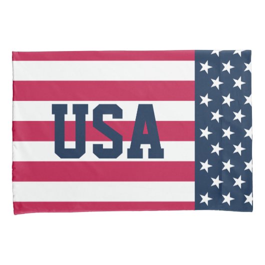 US Flag Stars and Stripes Pillow Hoesje Kussensloop (Voorkant-Rechts)