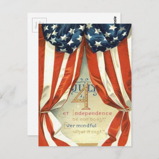 US Flag Stars & Stripes op 4 juli Briefkaart (Voorkant / Achterkant)