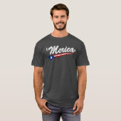 US Flag Style Swoosh "Merica (Distress) T-shirt (Voorkant volledig)