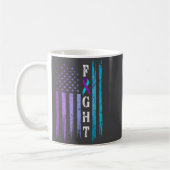 Us Flag Suicide Prevention Awareness Fight Wear Pu Koffiemok (Links)