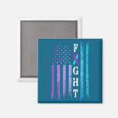 Us Flag Suicide Prevention Awareness Fight Wear Pu Magneet (Voorkant / Achterkant)