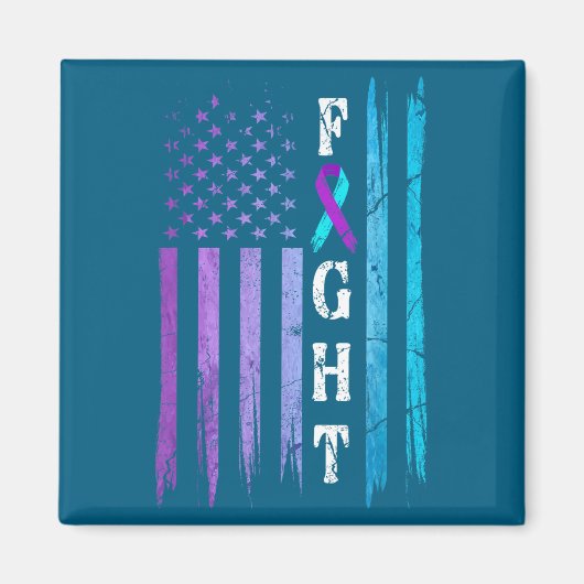 Us Flag Suicide Prevention Awareness Fight Wear Pu Magneet (Voorkant)
