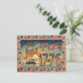 US Flag Sunrise Bald Eagle Ship Briefkaart (Staand voorkant)