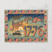 US Flag Sunrise Bald Eagle Ship Briefkaart (Voorkant)