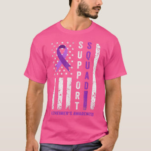 US Flag Support Squad Paars Ribbon Alzheimer Aw T-shirt