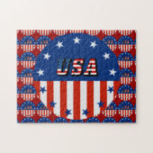 US Flag Text Circle Pattern 11 x 14 inch Legpuzzel (Horizontaal)