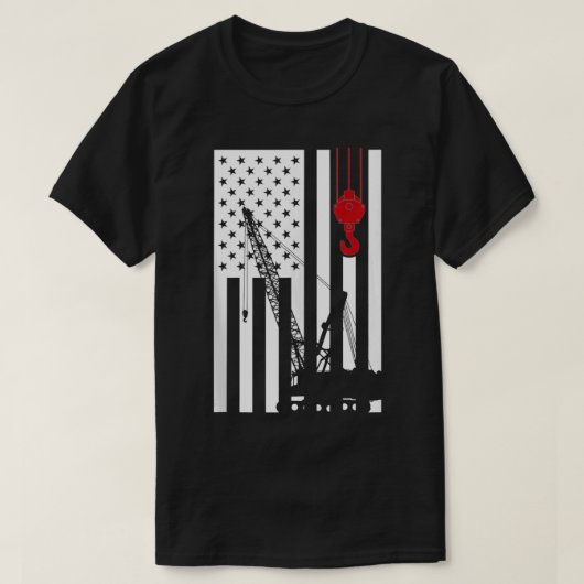 US Flag Thmed Crane Operator Mannen Vrouwen Kinder T-shirt (Design voorkant)