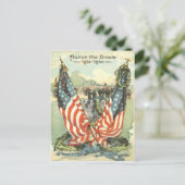 US Flag Tombstone Civil War Parade Briefkaart (Staand voorkant)