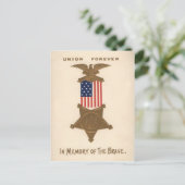 US Flag Union Civil War Medal Eagle Briefkaart (Staand voorkant)