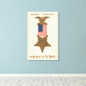 US Flag Union Civil War Medal Eagle Canvas Afdruk (Insitu (Houten vloer))