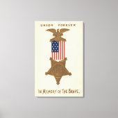 US Flag Union Civil War Medal Eagle Canvas Afdruk (Voorkant)