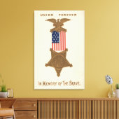 US Flag Union Civil War Medal Eagle Canvas Afdruk (Insitu (Woonkamer))