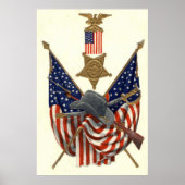 US Flag Union Civil War Medal Eagle Poster (Voorkant)
