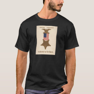 US Flag Union Civil War Medal Eagle T-shirt