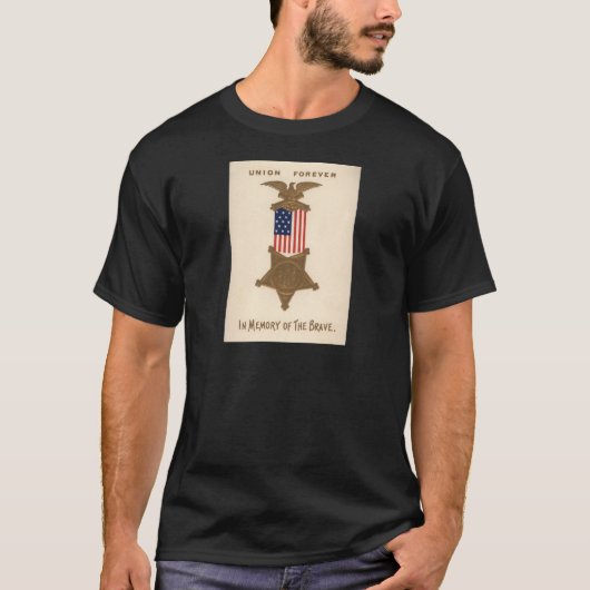 US Flag Union Civil War Medal Eagle T-shirt (Voorkant)