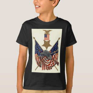 US Flag Union Civil War Medal Eagle T-shirt