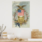 US Flag Union Civil War Medal Eagle Wreater Poster (Keuken)