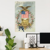 US Flag Union Civil War Medal Eagle Wreater Poster (Thuiskantoor)