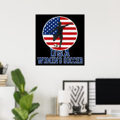 US Flag USA Women's Soccer Poster (groot) (Thuiskantoor)