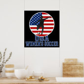 US Flag USA Women's Soccer Poster (groot) (Keuken)