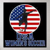 US Flag USA Women's Soccer Poster (groot) (Voorkant)