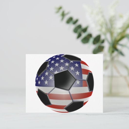 US Flag Voetbal Briefkaart (Staand voorkant)