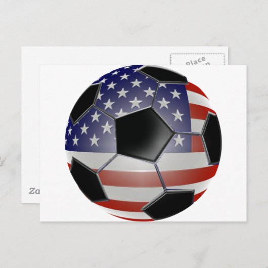 US Flag Voetbal Briefkaart (Voorkant / Achterkant)
