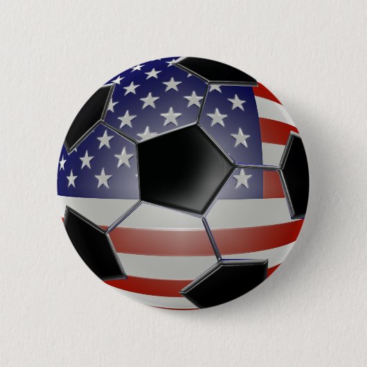 US Flag Voetbal Ronde Button 5,7 Cm (Voorkant)